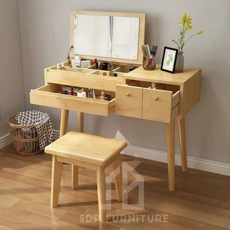 Bàn Trang Điểm Gỗ Công Nghiệp Gương Gập Cao Cấp 1