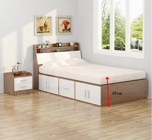Chiều cao giường ngủ đơn khá là phù hợp với thể trạng của người Việt Chiều cao giường ngủ 5
