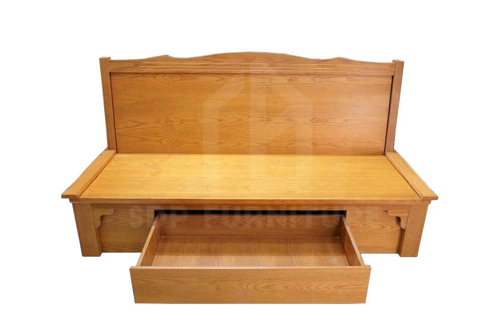 Mẫu sofa giường gỗ kéo giá rẻ tại SDP Home tích hợp hộc kéo lớn