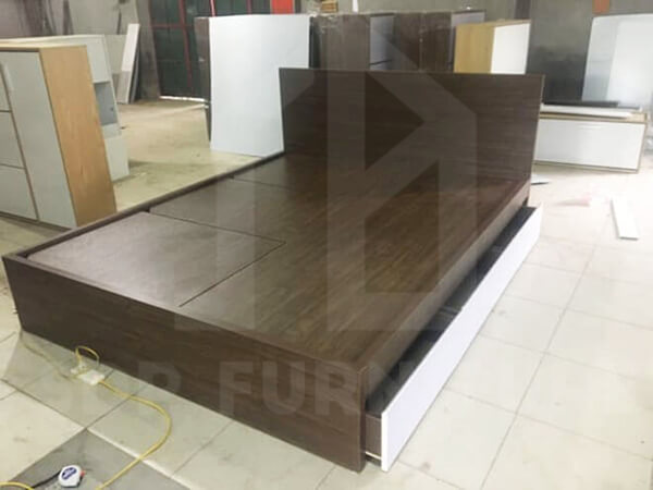 giường ngủ gỗ công nghiệp có ngăn kéo giá rẻ màu nâu giường ngủ gỗ công nghiệp có ngăn kéo giá rẻ màu nâu