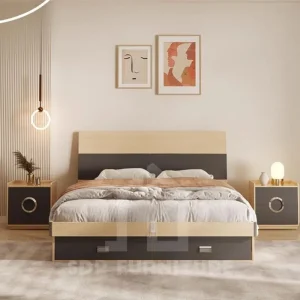 Giường Gỗ MDF Phong Cách Nhật Bản Tối Giản, Thanh Lịch 3