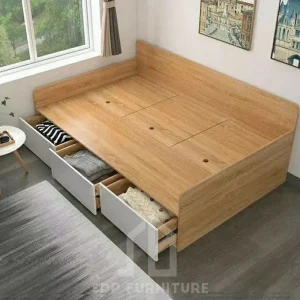 Giường Ngủ Gỗ Công Nghiệp Thiết Kế Ngăn Kéo Thông Minh 2