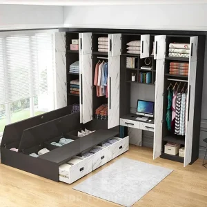 Giường Ngủ Kết Hợp Tủ Quần Áo Thông Minh Đẹp Tiện Lợi 4