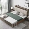 Giường Ngủ MDF Màu Nâu Đầu Kệ Nệm Đẹp Giá Rẻ 4