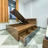 Giường Ngủ Thông Minh Gỗ MDF Màu Nâu Vân Gỗ 4