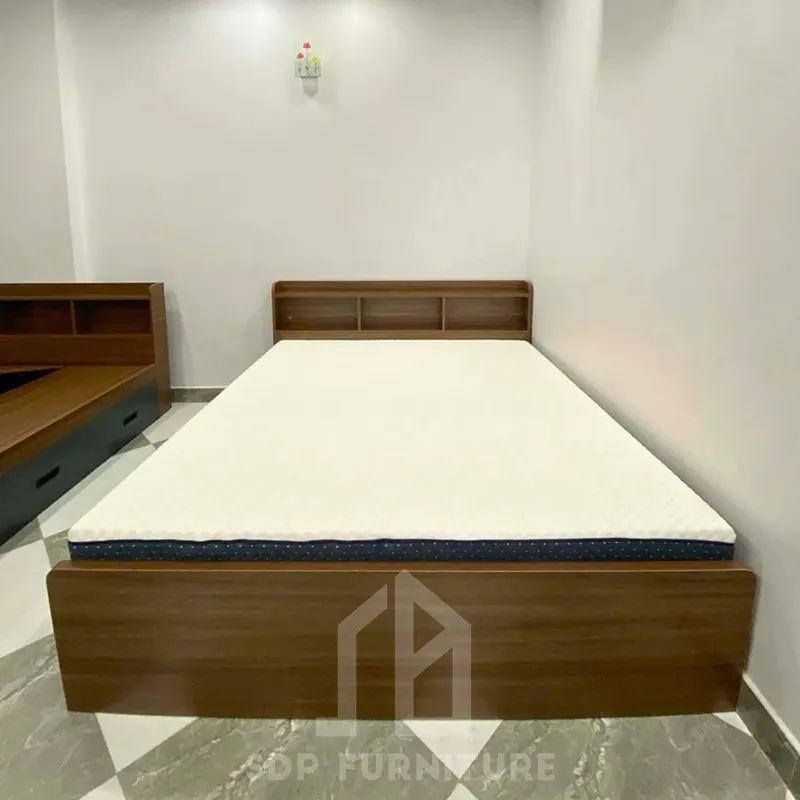 Giường Ngủ Thông Minh Gỗ MDF Màu Nâu Vân Gỗ 6 Giường Ngủ Thông Minh Gỗ MDF Màu Nâu Vân Gỗ 6