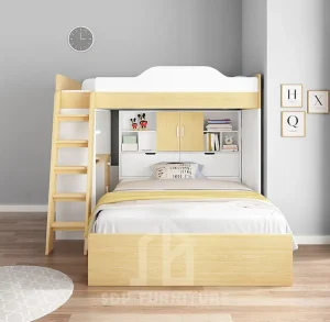 Giường tầng bàn học góc nhỏ thông minh 2