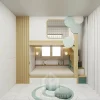 Giường tầng bằng gỗ giá rẻ kiểu dáng nhỏ gọn chất lượng tốt