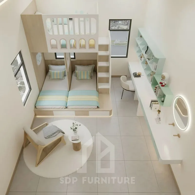 Giường tầng cho trẻ em kiểu dáng hiện đại bố trí ngăn hợp lý 1