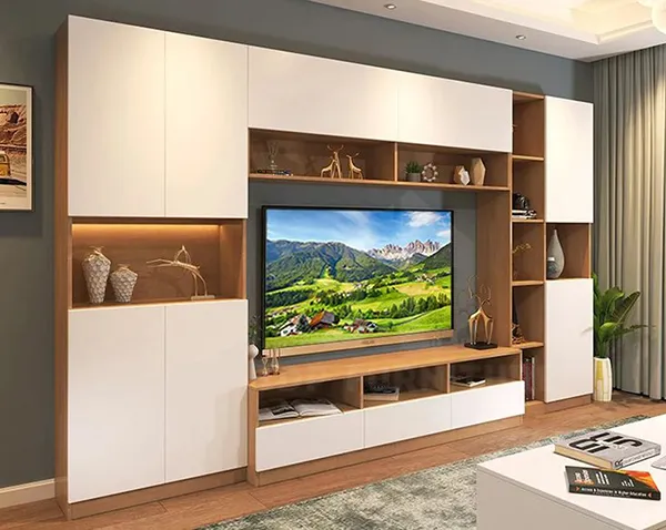 Mẫu kệ tivi kết hợp tủ giày thiết kế hiện đại Kệ tivi kiêm tủ giày 9