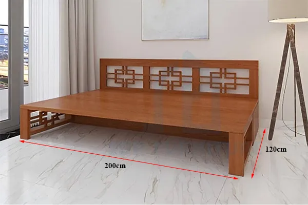 Kích thước giường ngủ kết hợp sofa 120x200 cm khi mở ra Kích thước sofa giường gỗ thông minh