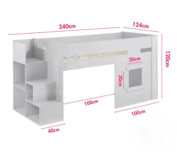 Kích cỡ giường tầng trẻ em rộng rãi thoải mái cho bé Kích thước giường tầng trẻ em