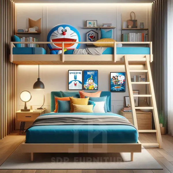 Giường tầng doraemon thiết kế tiết kiệm không gian cho phòng nhỏ Giường doremon 8