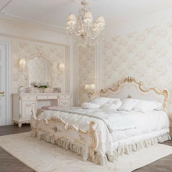 Mẫu giường ngủ 2mx2m2 màu trắng phù hợp với không gian quý phái giường ngủ 2m2 giá bao nhiêu