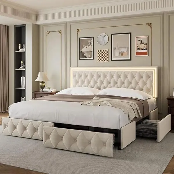 Mẫu giường gỗ 2mx2m2 đẹp có ngăn kéo giúp tối ưu diện tích phòng ngủ hiệu quả mẫu giường gỗ 2mx2m2 đẹp 6