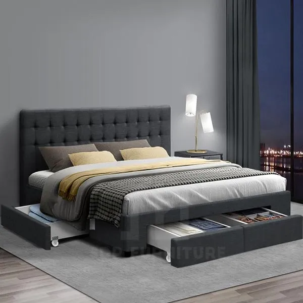 Giường gỗ 2mx2m2 kết hợp ngăn kéo đa năng, phù hợp với không gian nhỏ mẫu giường gỗ 2mx2m2 đẹp 9