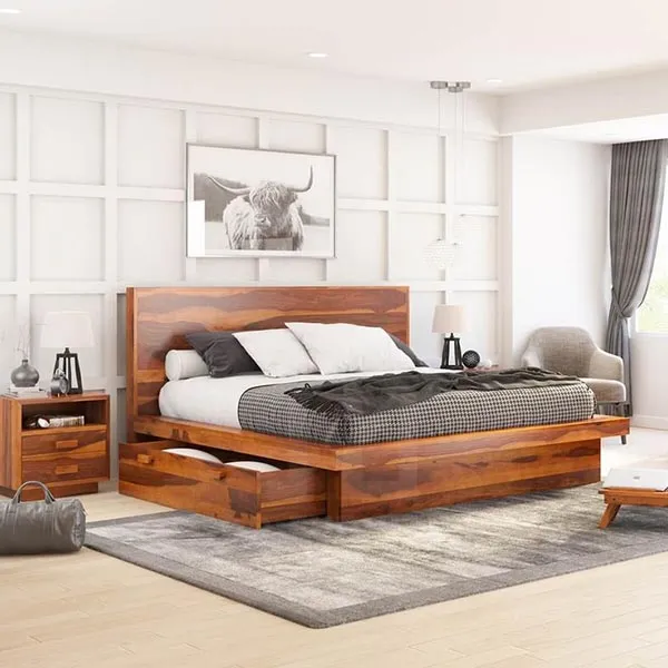 Thiết kế giường 2mx2m2 thông minh với ngăn kéo ẩn dưới gầm giường mẫu giường gỗ 2mx2m2 đẹp 10