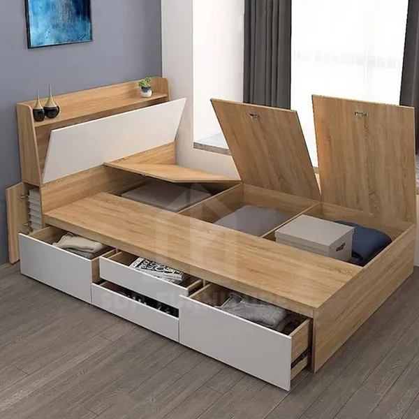 Mẫu giường không gầm tối ưu không gian cho phòng ngủ nhỏ Giường không gầm 1