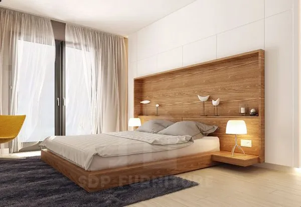 Thiết kế giường ngủ không gầm phong cách hiện đại sang trọng Giường không gầm 3
