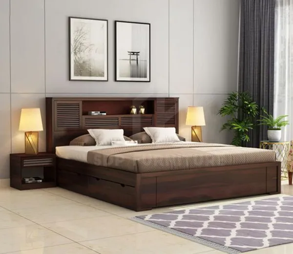 Xu hướng làm giường không chân bằng chất liệu gỗ trở nên phổ biến Giường không gầm 9