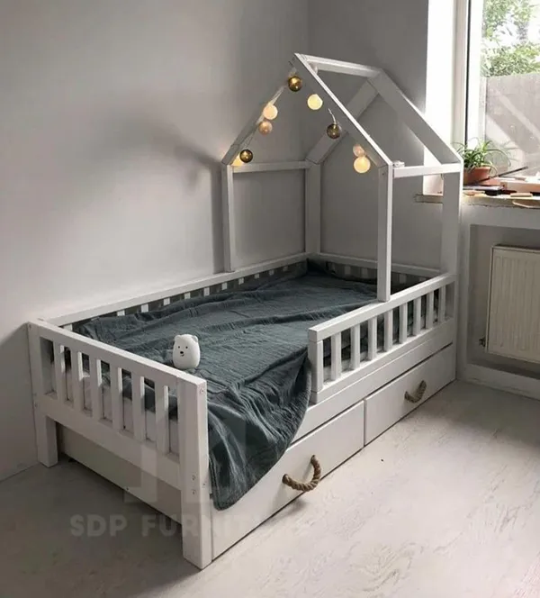 Giường ngủ hình ngôi nhà cho bé với ngăn kéo tiết kiệm diện tích phòng ngủ nhỏ giường ngủ hình ngôi nhà cho bé 22