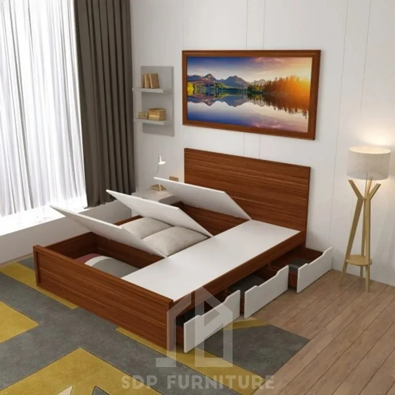 Mẫu Giường Ngủ Thông Minh Kết Hợp 3 Hộc Kéo 2
