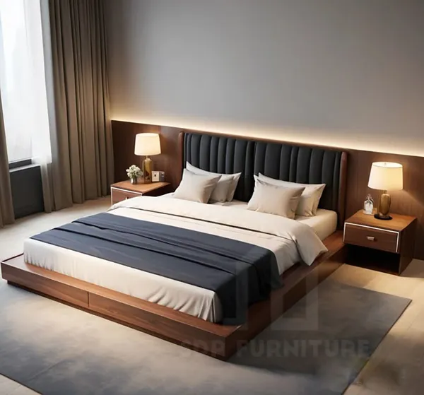 Mẫu giường queen size với kích thước tiêu chuẩn 1m6 x 2m phù hợp mọi không gian giường queen size 13