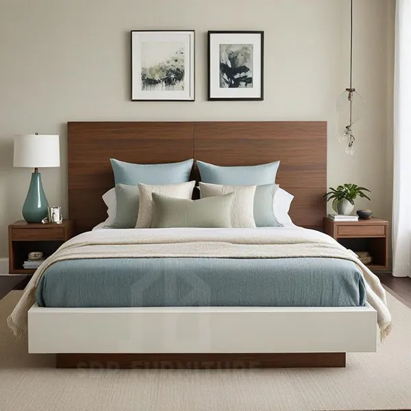 Thiết kế giường cỡ queen chân thấp tạo cảm giác rộng rãi giường queen size 9