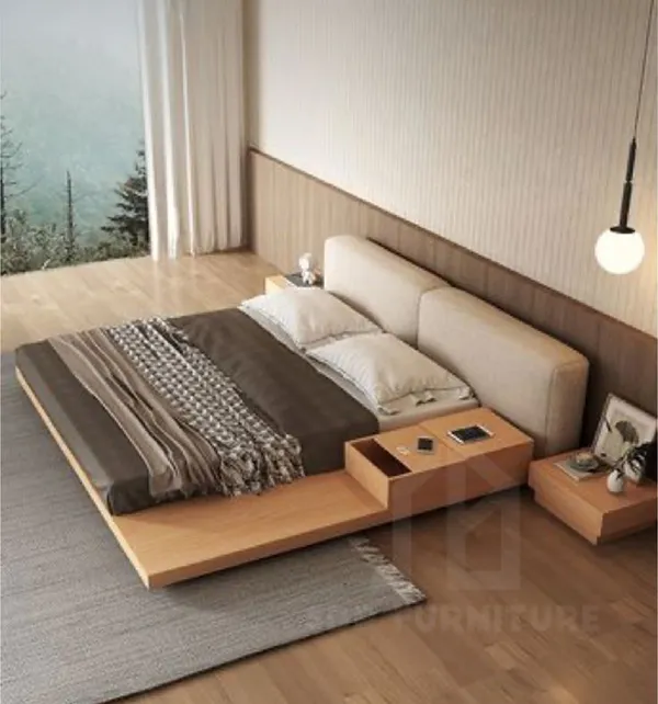 Mẫu giường queen size dạng bệt rộng rãi giường queen size 8