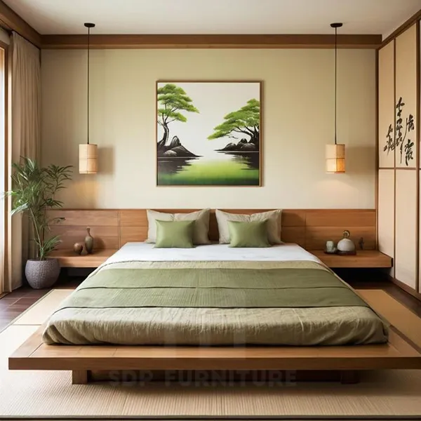 Mẫu giường queen size gỗ sồi vân gỗ tự nhiên sang trọng giường queen size 7
