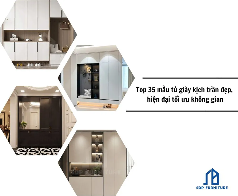 Top 35 mẫu tủ giày kịch trần đẹp, hiện đại tối ưu không gian Tủ giày kịch trần 51