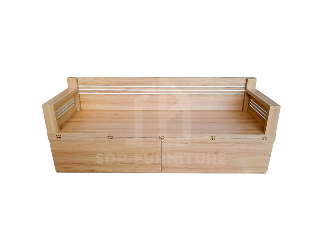Sofa giá rẻ bình dân chất liệu gỗ công nghiệp