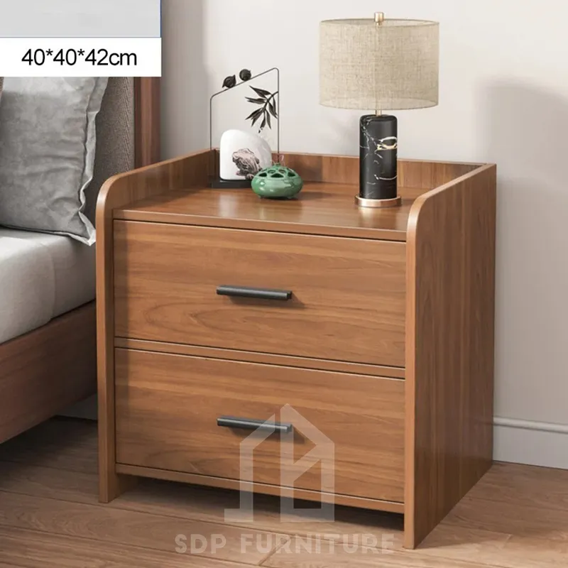Tủ Đầu Giường 2 Ngăn Kéo Màu Nâu Vân Gỗ Đẹp 4