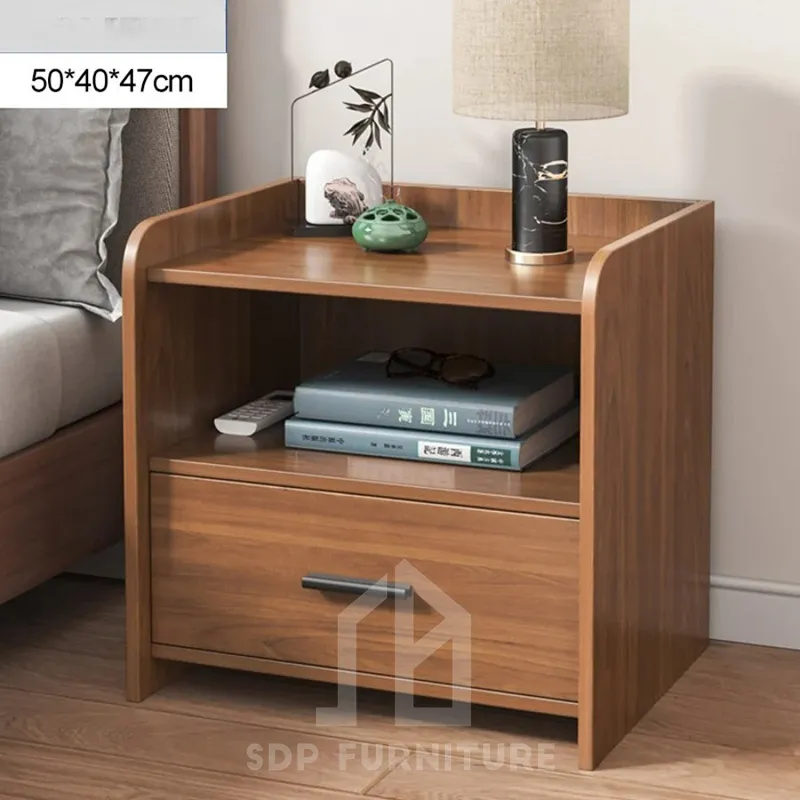 Tủ Đầu Giường 2 Ngăn Kéo Màu Nâu Vân Gỗ Đẹp 5