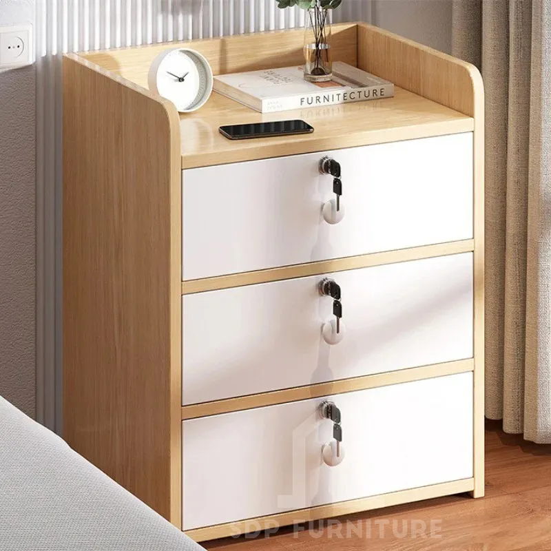 Tủ Đầu Giường Gỗ MDF Có Khóa An Toàn Mẫu Đẹp 3