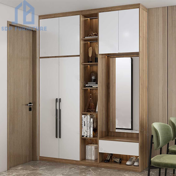 Mẫu tủ giày dép cao đụng trần đa năng cho chung cư Tủ giày kịch trần 23