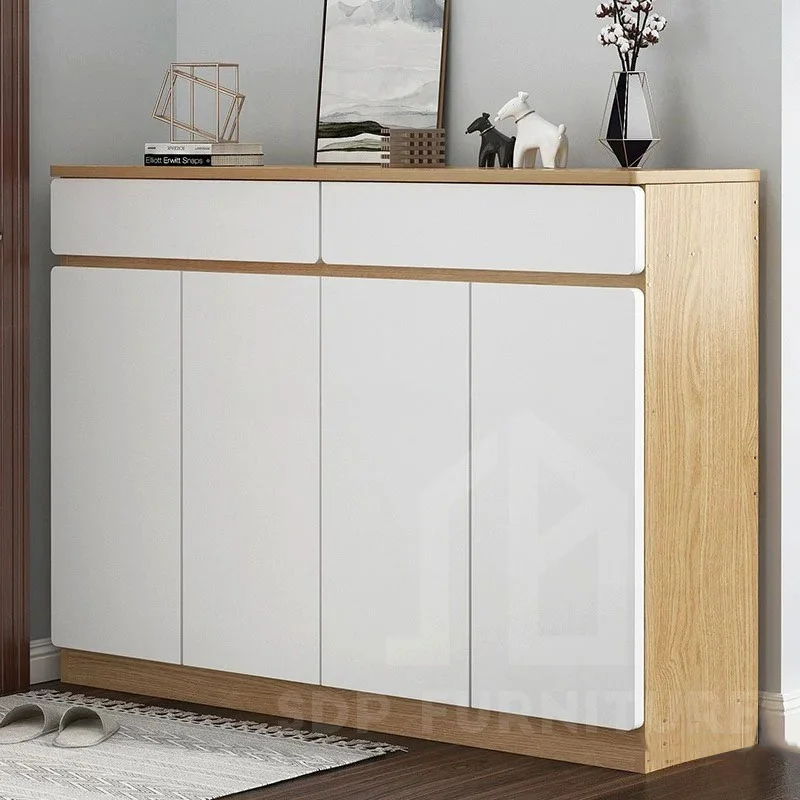 Tủ Giày Gỗ Công Nghiệp MDF Phủ Melamine Màu Vàng Phối Trắng Đẹp Giá Rẻ 1