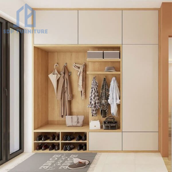 Tủ để giày dép kịch trần kết hợp móc treo đồ đa năng Tủ giày kịch trần 3