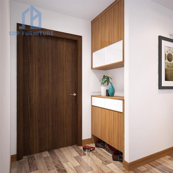 Tủ giày gỗ âm tường thiết kế đơn giản cho chung cư Tủ giày kịch trần 12