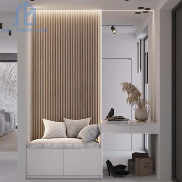 Tủ giày chung cư cao kịch trần thiết kế đèn LED sang trọng Tủ giày kịch trần 17