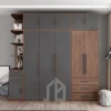 Tủ quần áo 4 cánh mở kết hợp kệ góc vuông trang trí 3