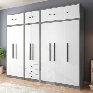 Tủ quần áo 7 cánh mở kết hợp ngăn kéo ngoài 3