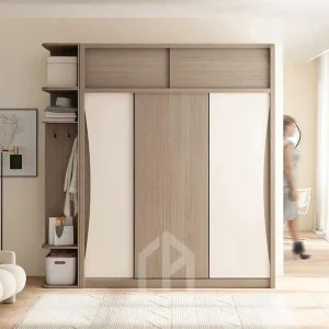 Tủ quần áo cửa lùa tích hợp bàn trang điểm và kệ trang trí 1