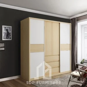 Tủ quần áo gỗ công nghiệp 3 cánh mở tích hợp ngăn kéo tiện lợi 3
