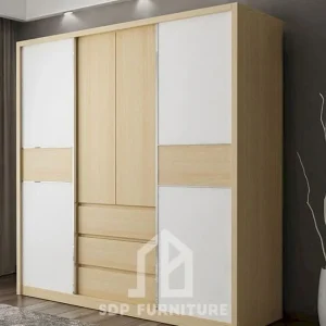 Tủ quần áo gỗ công nghiệp 3 cánh mở tích hợp ngăn kéo tiện lợi 2