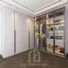 Tủ quần áo gỗ công nghiệp cánh kính viền đen kịch trần 4