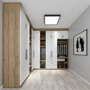 Tủ quần áo gỗ công nghiệp góc chữ L tông trắng hiện đại 3
