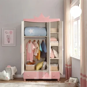 Tủ quần áo trẻ em phối xanh đáng yêu 4